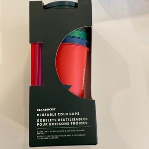 NEW Starbucks reusable cold cups with lids